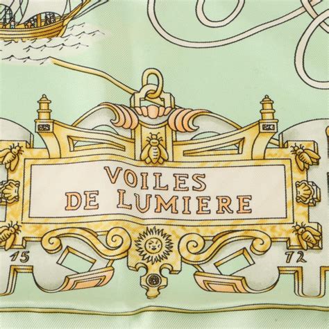 HERMES Silk Voiles De Lumiere Scarf 90